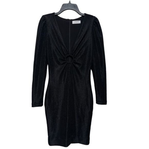 HELSI Mel Rib-Knit Textured Keyhole Dress in Black Size S - Picture 3 of 6